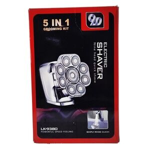 9D Electric Shaver 5 in 1 Grooming Kit Mens Rotary Head Shaver LK-9380 USB NEW